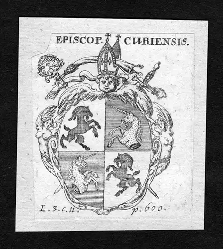 Curiensis - Chur Wappen Adel coat of arms heraldry Heraldik Kupferstich
