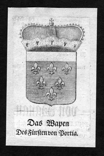 Portia - Porcia Porzia Portia Wappen Adel coat of arms heraldry Heraldik Kupferstich