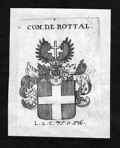 Rottal - Rottal Wappen Adel coat of arms heraldry Heraldik Kupferstich