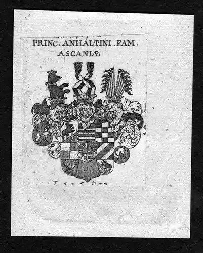 "Anhalt Zerbstischer Linie" - Anhalt Zerbstische Linie Wappen Adel coat of arms heraldry Heraldik Kupferstich