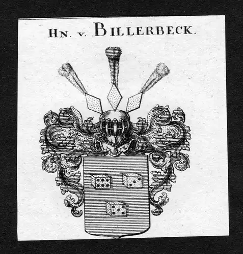 Billerbeck - Billerbeck Wappen Adel coat of arms heraldry Heraldik Kupferstich