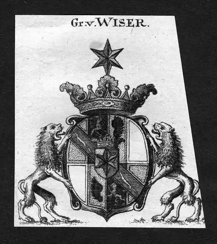Wiser - Wiser Wappen Adel coat of arms heraldry Heraldik Kupferstich