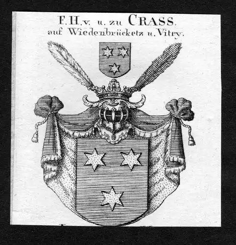 Crass auf Wiedenbrücketz und Vitry - Crass auf Wiedenbrücketz und Vitry Wappen Adel coat of arms heraldry He