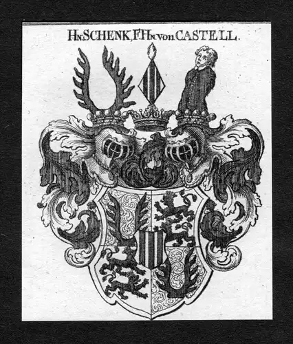 Schenk von Castell - Schenk von Castell Wappen Adel coat of arms heraldry Heraldik Kupferstich