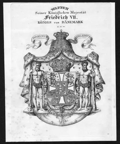 Seiner königlichen Majestät Friedrich VII. Königs von Dänemark - Friedrich VII. Dänemark Denmark Wappen A