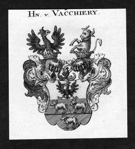 Vacchiery - Vacchiery Wappen Adel coat of arms heraldry Heraldik Kupferstich