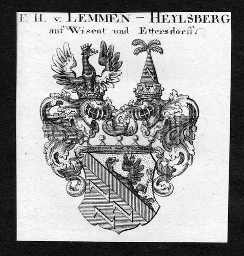 Lemmen - Heylsberg auf Wisent und Ettersdorff - Lemmen Heylsberg Wappen Adel coat of arms heraldry Heraldik Ku