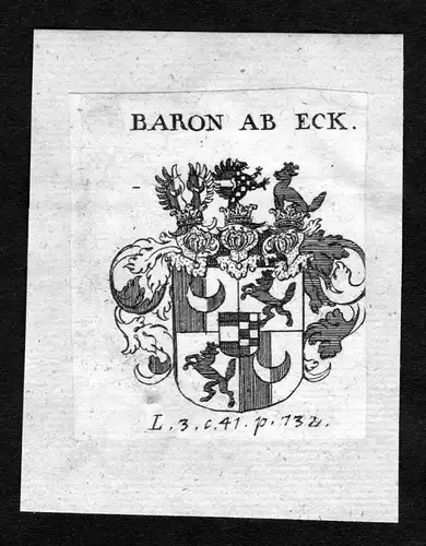 Eck - Eck Egg Wappen Adel coat of arms heraldry Heraldik Kupferstich