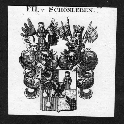 Schönleben - Schönleben Schoenleben Wappen Adel coat of arms heraldry Heraldik Kupferstich