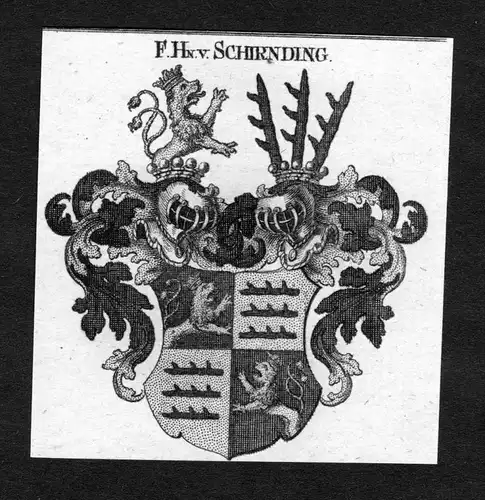 Schirnding - Schirnding Wappen Adel coat of arms heraldry Heraldik Kupferstich