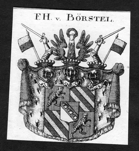 Börstel - Börstel Boerstel Wappen Adel coat of arms heraldry Heraldik Kupferstich