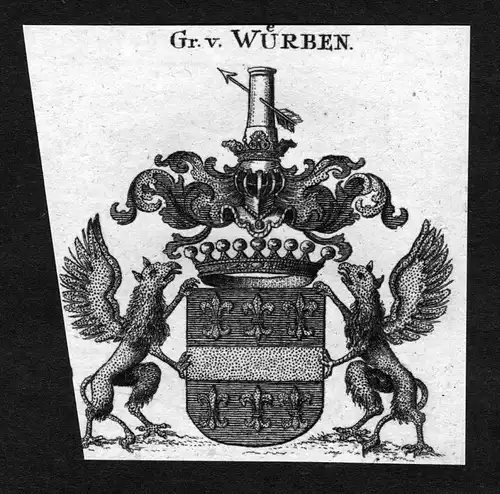 Würben - Würben Wuerben Wappen Adel coat of arms heraldry Heraldik Kupferstich