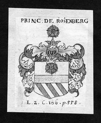 Rosenberg - Rosenberg Wappen Adel coat of arms heraldry Heraldik Kupferstich