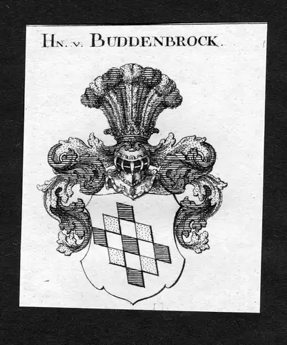 Buddenbrock - Buddenbrock Wappen Adel coat of arms heraldry Heraldik Kupferstich