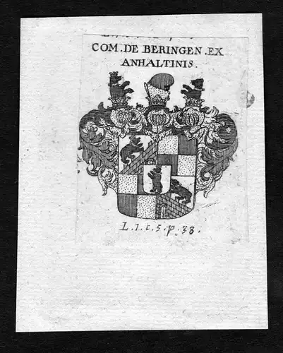 Anhalt Dessausiche Linie - Beringen ex Anhaltinis - Anhalt Dessauische Linie Wappen Adel coat of arms heraldry