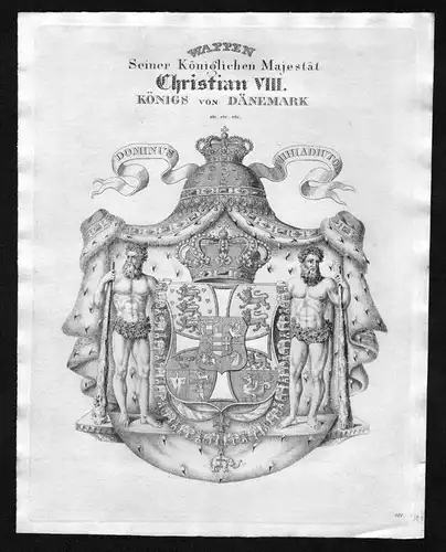 Seiner Königlichen Majestät Christian VIII. Königs von Dänemark - Dänemark Denmark Wappen Adel coat of ar