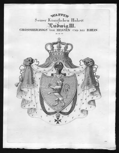 Seiner Königlichen Hoheit Ludwig III. Grossherzogs von Hessen und bei Rhein - Hessen Rhein Rhine Wappen Adel