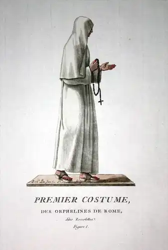 Premier costume des Orphelines de Rome - Orphelines Roma Rome Rom Italia costume acquaforte Tracht