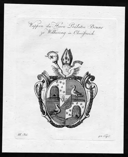 Wappen des Herrn Prälaten Bruno zu Wilhering in Oberösterreich - Wilhering Oberösterreich Upper Austria Wap