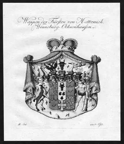 Wappen des Fürsten von Metternich-Winneburg-Ochsenhausen - Metternich-Winneburg-Ochsenhausen Wappen Adel coat