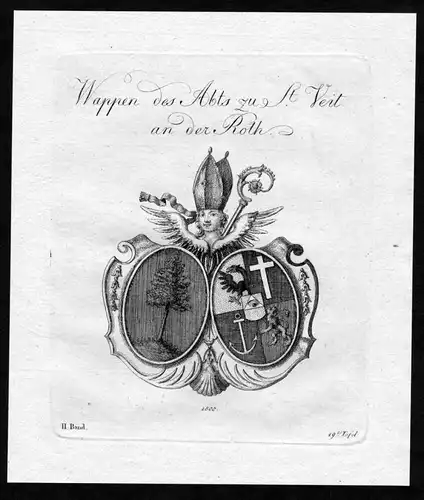 Wappen des Abts zu St. Veit an der Roth - Sankt Veit St. Veit Wappen Adel coat of arms heraldry Heraldik Kupfe