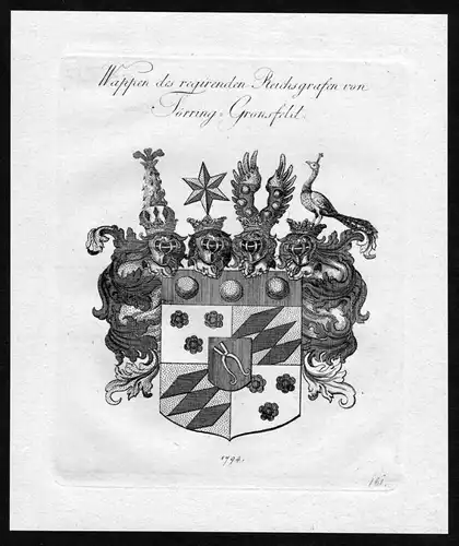 Wappen des regirenden Reichsgrafen von Törring-Gronsfeld - Toerring Törring Toerring-Gronsfeld Wappen Adel c