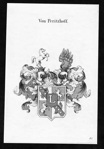 Peritzhoff - Peritzhoff Wappen Adel coat of arms heraldry Heraldik Kupferstich