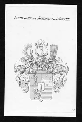 Freiherren von Mühlwerth-Gärtner - Mühlwerth-Gärtner Muehlwerth-Gaertner Wappen Adel coat of arms heraldry
