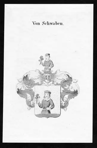 Von Schwaben - Schwaben Wappen Adel coat of arms heraldry Heraldik Kupferstich