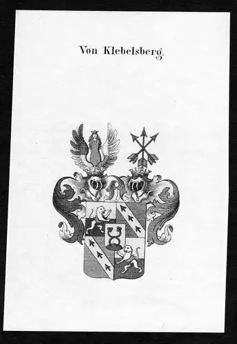 Von Klebelsberg - Klebelsberg Kleblsperg Wappen Adel coat of arms heraldry Heraldik Kupferstich