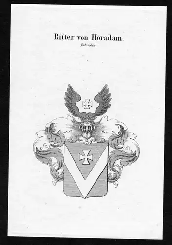 Ritter von Horadam - Horadam Wappen Adel coat of arms heraldry Heraldik Kupferstich