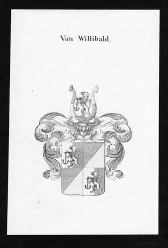 Von Willibald - Willibald Wappen Adel coat of arms heraldry Heraldik Kupferstich