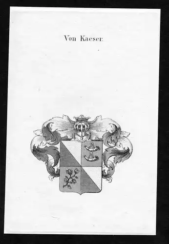Von Kaeser - Kaeser Käser Wappen Adel coat of arms heraldry Heraldik Kupferstich