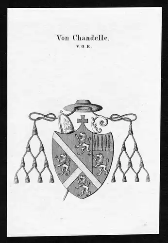Von Chandelle - Chandelle Wappen Adel coat of arms heraldry Heraldik Kupferstich