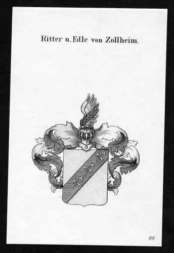 Ritter u. Edle von Zollheim - Zollheim Wappen Adel coat of arms heraldry Heraldik Kupferstich