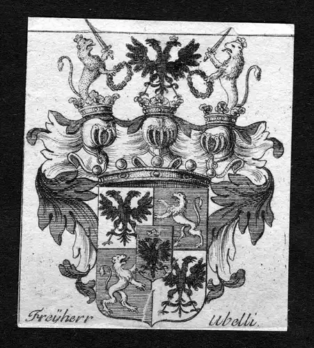 Freyherr Ubelli - Ubelli Wappen Adel coat of arms heraldry Heraldik Kupferstich