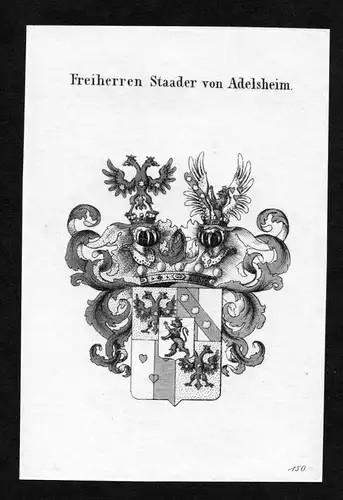 Freiherren Staader von Adelsheim - Staader von Adelsheim Wappen Adel coat of arms heraldry Heraldik Kupferstic