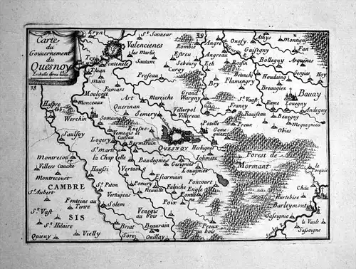Carte du Gouuernement du Quesnoy - Le Quesnoy Valenciennes Bavay Solesmes Gommegnies Hauts-de-France carte map
