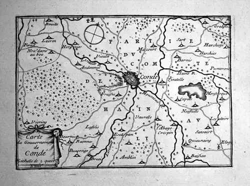 Carte du Gouuernement de Conde - Conde-sur-l'Escaut France carte map gravure