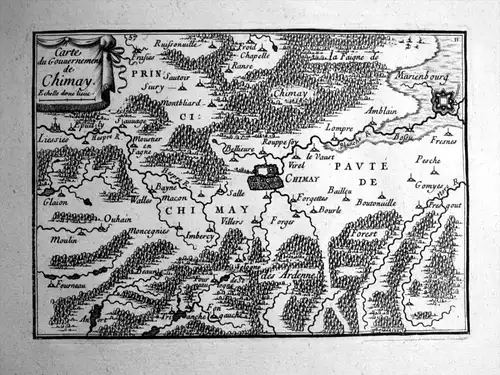 Carte du Gouuernement de Chimay - Chimay Hainaut Belgique carte map gravure