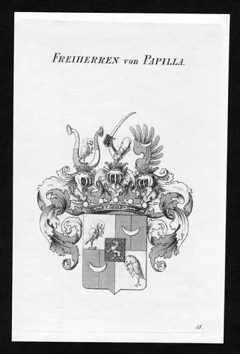 Freiherren von Papilla - Papilla Wappen Adel coat of arms heraldry Heraldik Kupferstich