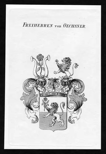 Freiherren von Oechsner - Oechsner Wappen Adel coat of arms heraldry Heraldik Kupferstich