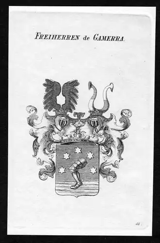 Freiherren de Gamerra - Gamerra Wappen Adel coat of arms heraldry Heraldik Kupferstich