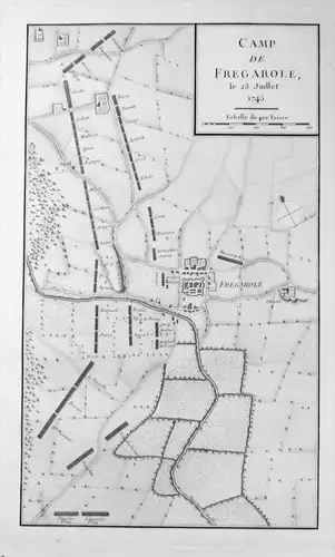 Frugarolo Alessandria Piemonte Kupferstich acquaforte map Pezay Italia