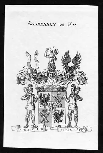 Freiherren von Moz - Moz Motz Wappen Adel coat of arms heraldry Heraldik Kupferstich