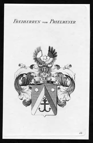 Freiherren von Prielmeyer - Prielmeyer Prielmayer Wappen Adel coat of arms heraldry Heraldik Kupferstich