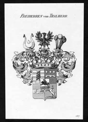 Freiherren von Thalherr - Thalherr Wappen Adel coat of arms heraldry Heraldik Kupferstich