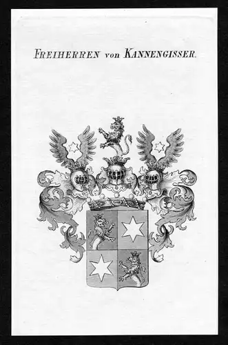 Freiherren von Kannengisser - Kannengisser Wappen Adel coat of arms heraldry Heraldik Kupferstich