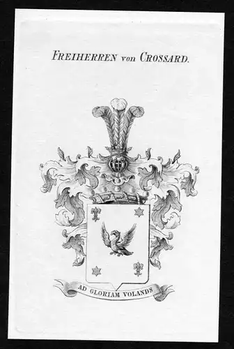 Freiherren von Crossard - Crossard Wappen Adel coat of arms heraldry Heraldik Kupferstich