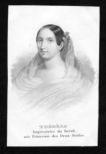 Therese Imperatrice du Bresil nee Princesse des Deux-Siciles - Teresa Cristina delle Due Sicilie Portrait  eng